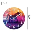 thumbnail image 2 of 12 Inch Wall Clock Battery Operated Silent Clock Decorative for Office, Kitchen, Outdoor, Living Room，Fantastic White Unicorn Silhouette on Galaxy Nebula Amazing, 2 of 4