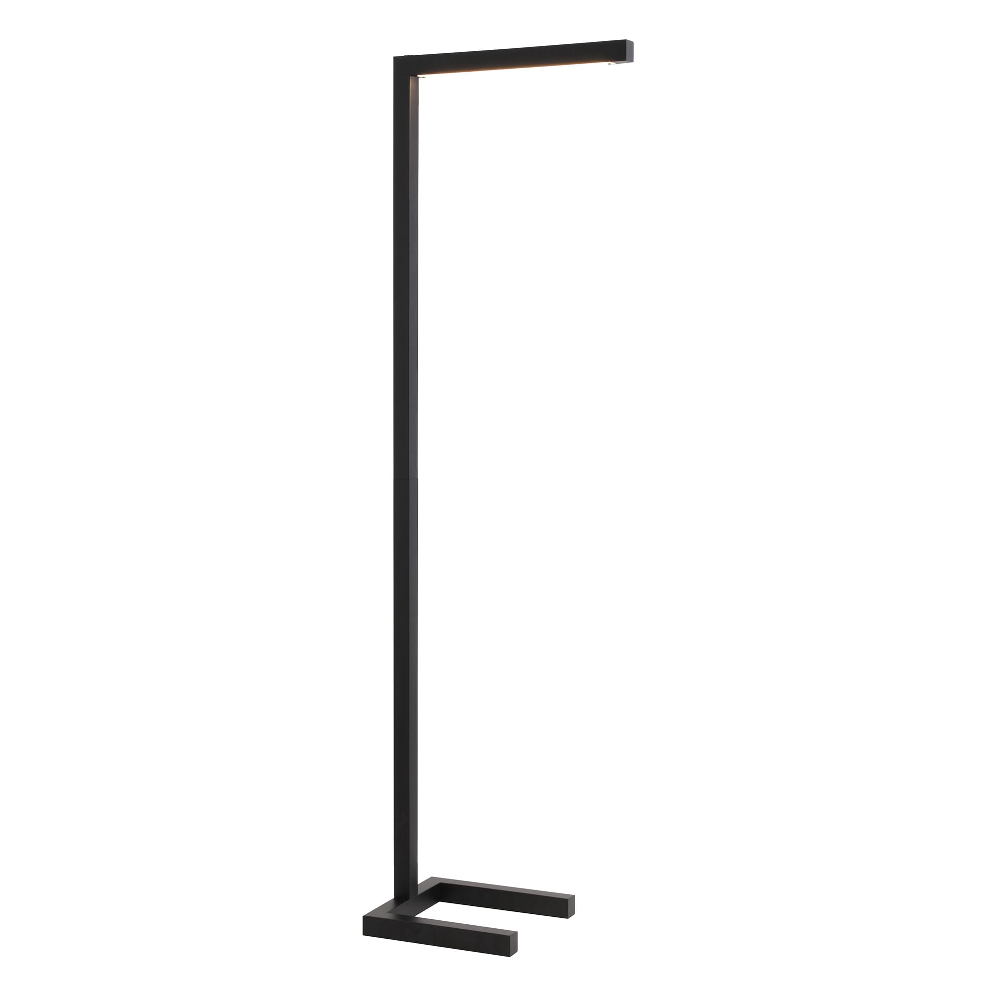 Evelyn&Zoe Malin 52" Modern Metal Floor Lamp with Blackened Bronze Rectangle Metal Shade