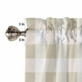 thumbnail image 5 of nqOlkjepod Beige Plaid Farmhouse Short Window Curtain Valances, Spring Summer Farmhouse Buffalo Checkered Rod Pocket Kitchen Valances for Living Room Bedroom Bathroom Cafe, 1 Panel - 54" x 18", 5 of 8