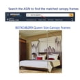 thumbnail image 3 of Cortinas de cama con dosel Mengersi, lisas, con cuatro postes en las esquinas, mosquitera, 3 of 8