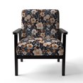 thumbnail image 4 of Designart "Peach Blossoms In Vintage Reverie" Peach Floral Upholstered Accent Chair - Cottage Arm Chair For Living Room, 4 of 7