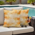thumbnail image 4 of Orange Fall Ombre Outdoor Waterproof Pillow Covers, Watercolor Abstract Oil Painting Decorative Square Throw Pillowcase Sofa Cushion Sham for Patio/Couch/Chair, 16"x16" 2 Pack, 4 of 8