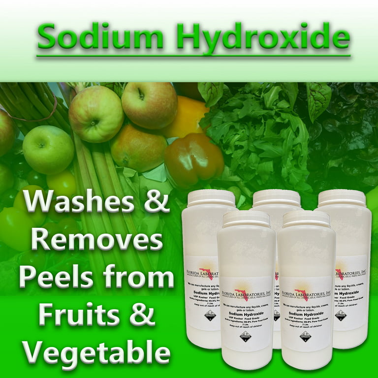  Sodium Hydroxide (Caustic Soda Beads) Lye 99% Pure (2lbs) -  Food Grade Lye Drain Cleaner Opener - HDPE Container w/Resealable Child  Resistant Cap… : Health & Household