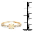 thumbnail image 3 of Genuine Round Ethiopian Welo Opal and Diamond Ring in 14k Yellow Gold - Size 7.00, 3 of 3