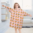 thumbnail image 5 of FORMRS Wearable Blanket Hoodie with Sleeves for Kids Cozy Flannel Sweatshirt, Cute Oranges, 5 of 7