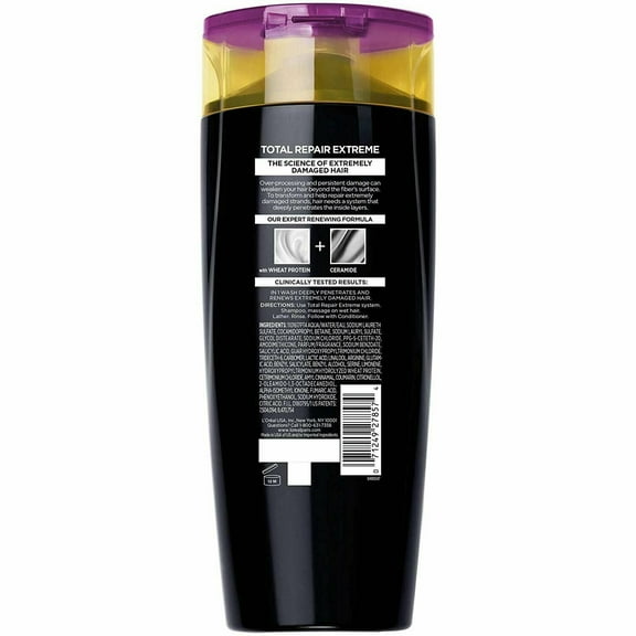 L'Oreal Total Repair Extreme Shampoo Wheat Protein   Ceramide, 12.6 oz, 2 Pack