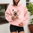 thumbnail image 2 of Xijirk Women Pet Carrier Hoodie Soft Fuzzy Fleece Diagonal Pet Carry Pouch Drawstring Hood Oversized Fit for Pet Lovers Everyday Loungewear and Home Pet Cuddle Moments,M, 2 of 6