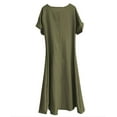 thumbnail image 3 of Women Summer Casual Maxi Dress with Pockets, Short Sleeve V Neck loose, 3 of 4