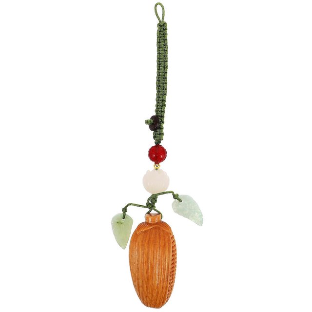 Keychain Accessories For Women Small Keychain Traditional Chinese Style Wood Corn Shape Pendant Everyday Use 1Pcs