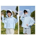 thumbnail image 4 of QATAINLAV Birthday Gifts! Kids Athletic Hoodie Dry Fit Sun Protection Hiking Jacket Lightweight Quick Dry Long Sleeve Zip up Sun Shirts Blue S, 4 of 6