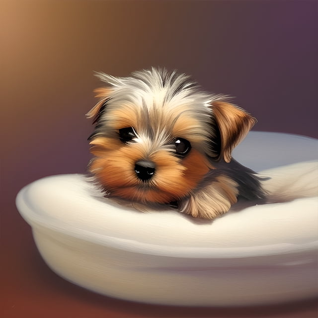 (sz4055) Resina Diamante Serie Animal Yorkshire Terrier 30*30CM