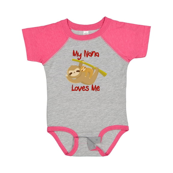 Inktastic My Nana Loves Me Sloth Boys or Girls Baby Bodysuit