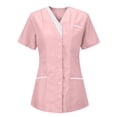 thumbnail image 2 of Women's Scrubs Blouse Mock Wrap with Pockets Soft Fabric Scrubs for Women Medical Uniform, 2 of 4
