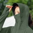 thumbnail image 5 of Womens UPF 50+ Sun Hoodie Shirts with Mask and Brim Long Sleeve Zip UV Protection Ice Silk Sunscreen Clothes with Thumb Hole Army Green Free Size, 5 of 6