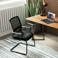 thumbnail image 4 of Gymax Chaise de Bureau en Maille Ensemble de 2 Chaises de Conférence Rembourrées pour Invités avec Dossier Ergonomique, 4 of 10