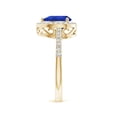 thumbnail image 3 of ANGARA Natural Pear 1.1 ct Tanzanite Ring with Diamond Halo in 14K Yellow Gold for Women (Size-8x6mm) | December Birthstone, Birthday, Anniversary, Jewelry Gift for Women | Natural Tanzanite Ring, 3 of 8