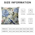 thumbnail image 5 of HENGT  Pillow Covers Colorful Watercolor Blue Hydrangea Hibiscus Iris Leaf and Bird Spring Flowers Pattern ,Standard Square Cushion Throw Cover for Couch Bedroom Living, 5 of 5