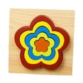 thumbnail image 3 of Rompecabezas geométrico de juguete con forma de flor multicolor, rompecabezas de madera, 3 of 9