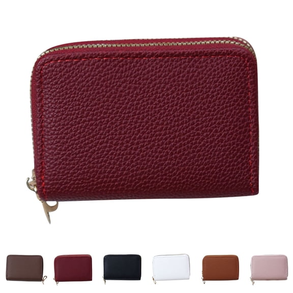 FNFYFH Small Wallet for Women Double-Layer Zipper Card Case Wallet for Women Credit Card Bag