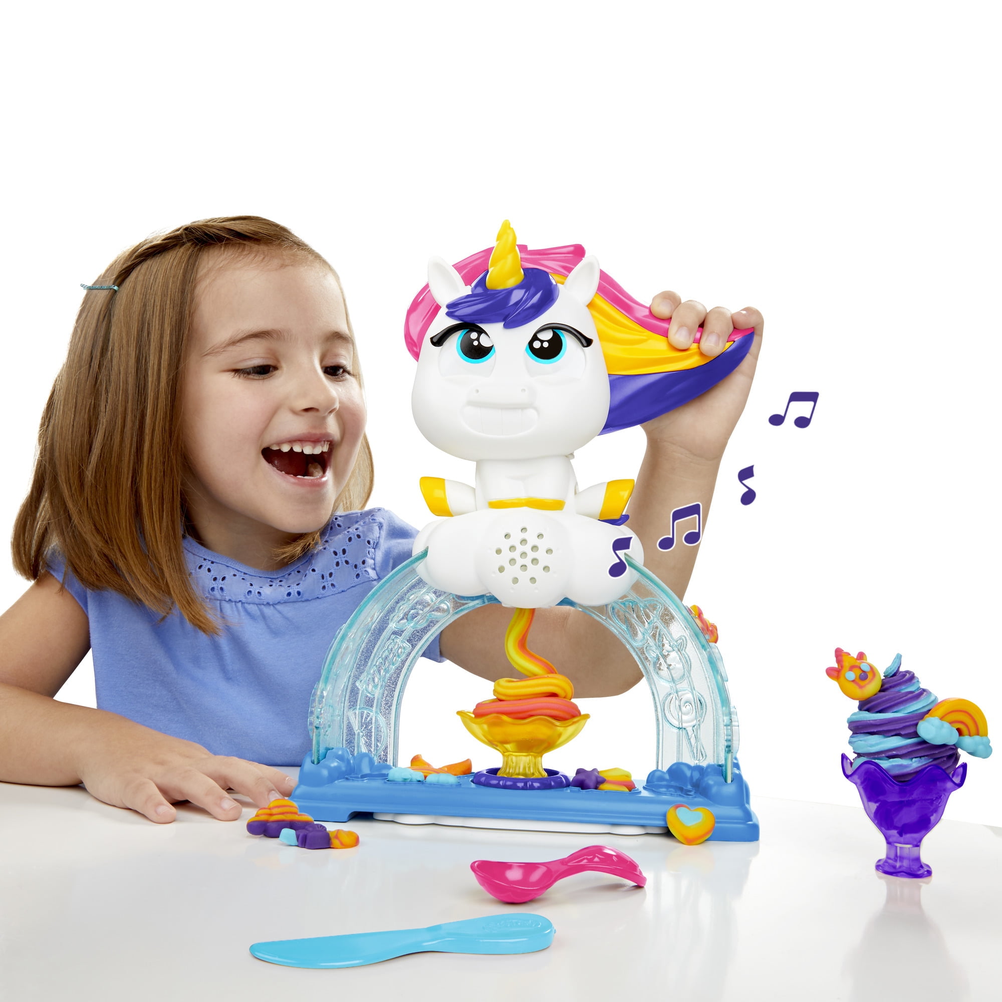 Play Doh Tootie the Unicorn Ice Cream Set 3 Cans of Color Swirl 8 oz