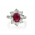 thumbnail image 4 of HeartsAndYou 2ct Natural Ruby & Diamond Engage Ring Halo Cocktail Flower 14k SOLID White Gold, 4 of 9