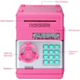 thumbnail image 3 of Toy Piggy Bank, Electronic ATM Password Cash Coin Can Auto Scroll Paper Money Saving Box Gift for Kids (Light Pink), 3 of 4