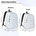 thumbnail image 2 of Disketp Cute Shark Mochila de Lona Estampada, Mochila Escolar de Viaje Ligera para Estudiantes y Portátil-Small, 2 of 5