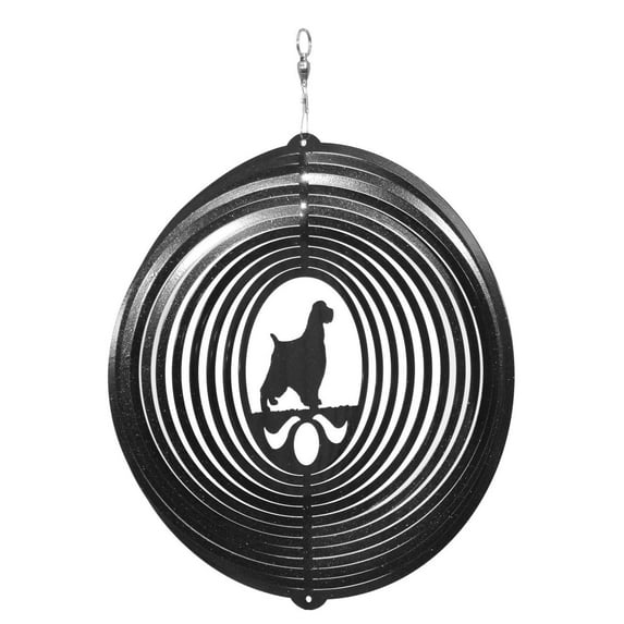 SWEN Products ENGLISH SPRINGER SPANIEL Dog Circle Swirly Metal Wind Spinner