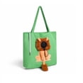 thumbnail image 4 of Cute Cartoon Animal Peek‑A‑Boo Cat Carrier Tote Bag, Head‑Out Canvas Polyester Pet Shoulder Tote, Portable Hands‑Free Travel Carriers for Small Cats & Puppie, #Green Lion, 4 of 5