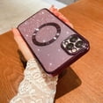 thumbnail image 5 of Compatible with iPhone 11 Pro Magnetic Glitter Case, Luxury Plating Cute Bling Clear Phone Case, Compatible with MagSafe for Women Girls with Camera Protector Back Cover - Purple, 5 of 10