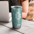 thumbnail image 4 of 20oz Tumblers Turquoise Christmas Snowflake Pattern Stainless Steel Vacuum Insulated Double Wall Travel Tumbler Cups Mug with Lid and Straw,Cleaning Brush for Cold & Hot Drinks, 4 of 7