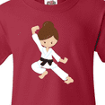 thumbnail image 4 of Inktastic Cute Girl, Brown Hair, Black Belt, Karate Pose Youth T-Shirt, 4 of 5