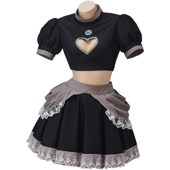 Bowsette Sexy Black Short Princess Dress Outfit for Halloween and Themed Parties for Women