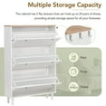 thumbnail image 6 of Harper & Bright Designs Narrow Shoe Cabinet with 3 Flip Drawers, Wood Entryway Organizer with Grain Pattern Top and 3 Hooks, Free Standing Shoe Rack with Adjustable Panel for Hallway, White, 6 of 14