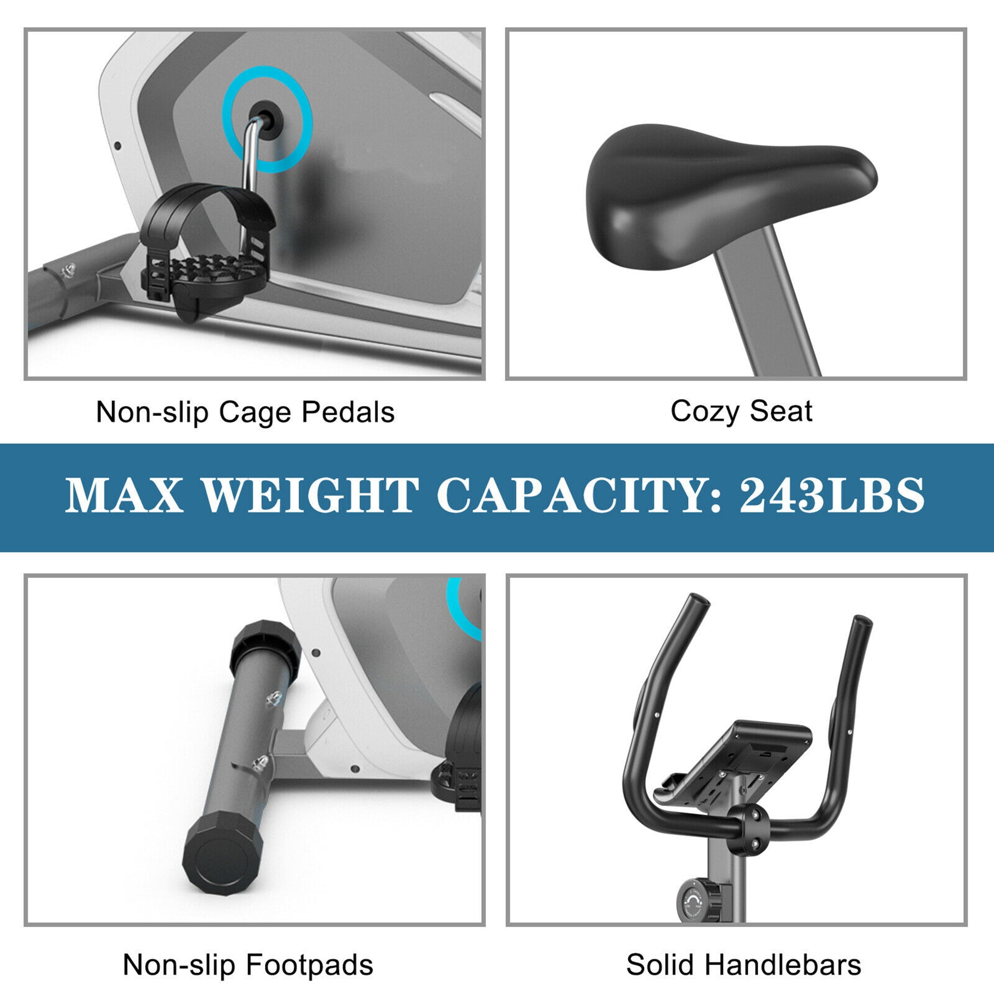 Gymax Magnetic Upright Exercise Bike Cycling Bike W Pulse Sensor 8