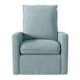 thumbnail image 3 of CorLiving Caillie Plush Blue Fabric Gliding & Swivel Manual Recliner Chair, 3 of 10