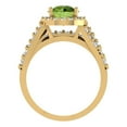 thumbnail image 4 of 2.32 ct Brilliant Round Cut Natural Peridot 14K Yellow Gold Halo Solitaire with Accents Engagement Bridal Wedding Ring Band Set size 6.25, 4 of 7