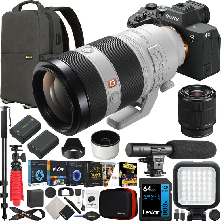 Sony Alpha 7 IV Full-Frame Mirrorless Interchangeable Lens Camera (Body  Only) Bundle with E-Mount Lens, Memory Card, Camera Backpack and  Rechargeable
