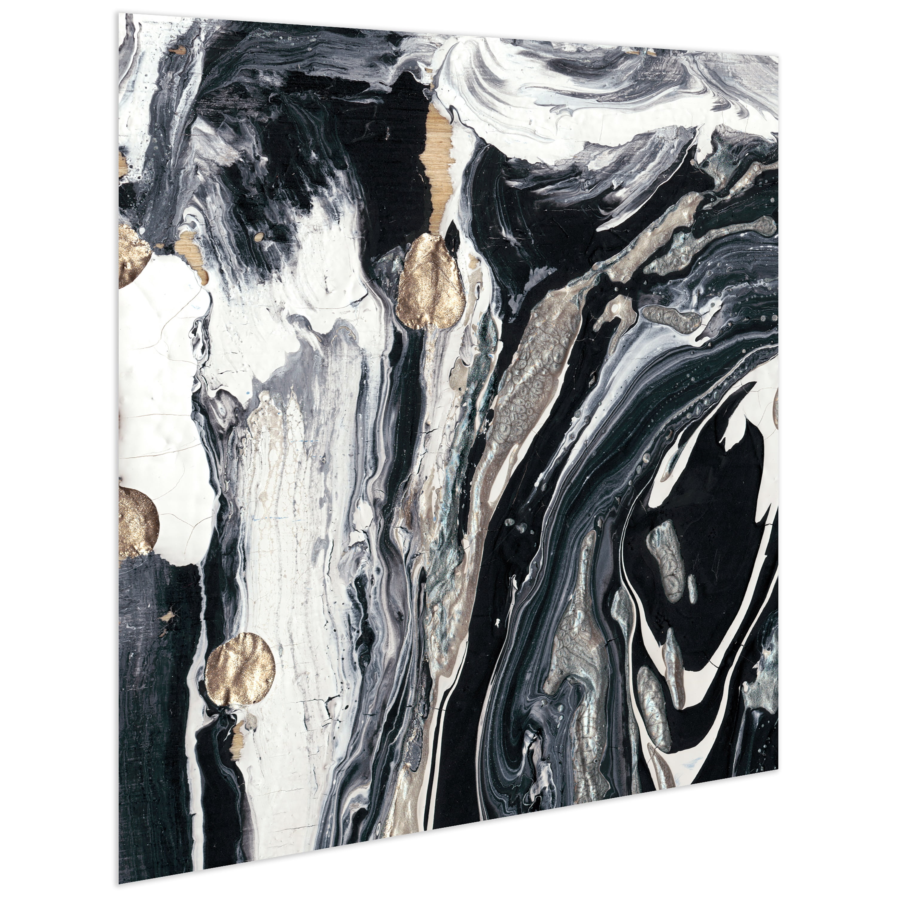 Ebony & Ivory B 36.00" x 0.20" Mixed Media Art, by Empire Art