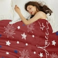 thumbnail image 7 of TOPRenddon Independence Day Flannel Blanket - Patriotic Lightweight Throw for Holiday Gifts, Air Conditioning Use, Travel, Sofa & Outdoor Celebrations (75x100cm, Red), 7 of 7