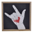 thumbnail image 1 of Wooden Love Finger Sign Decorative Wall Art, 1 of 5