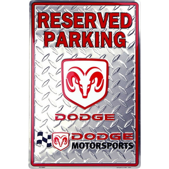 Hangtime Dodge Reserved Parking Motorsports 12x18 Parking Sign