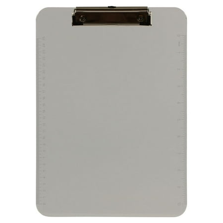 JAM Paper Plastic Clip Boards, Grey Clipboards, 12/Pack, 9 x 12.5