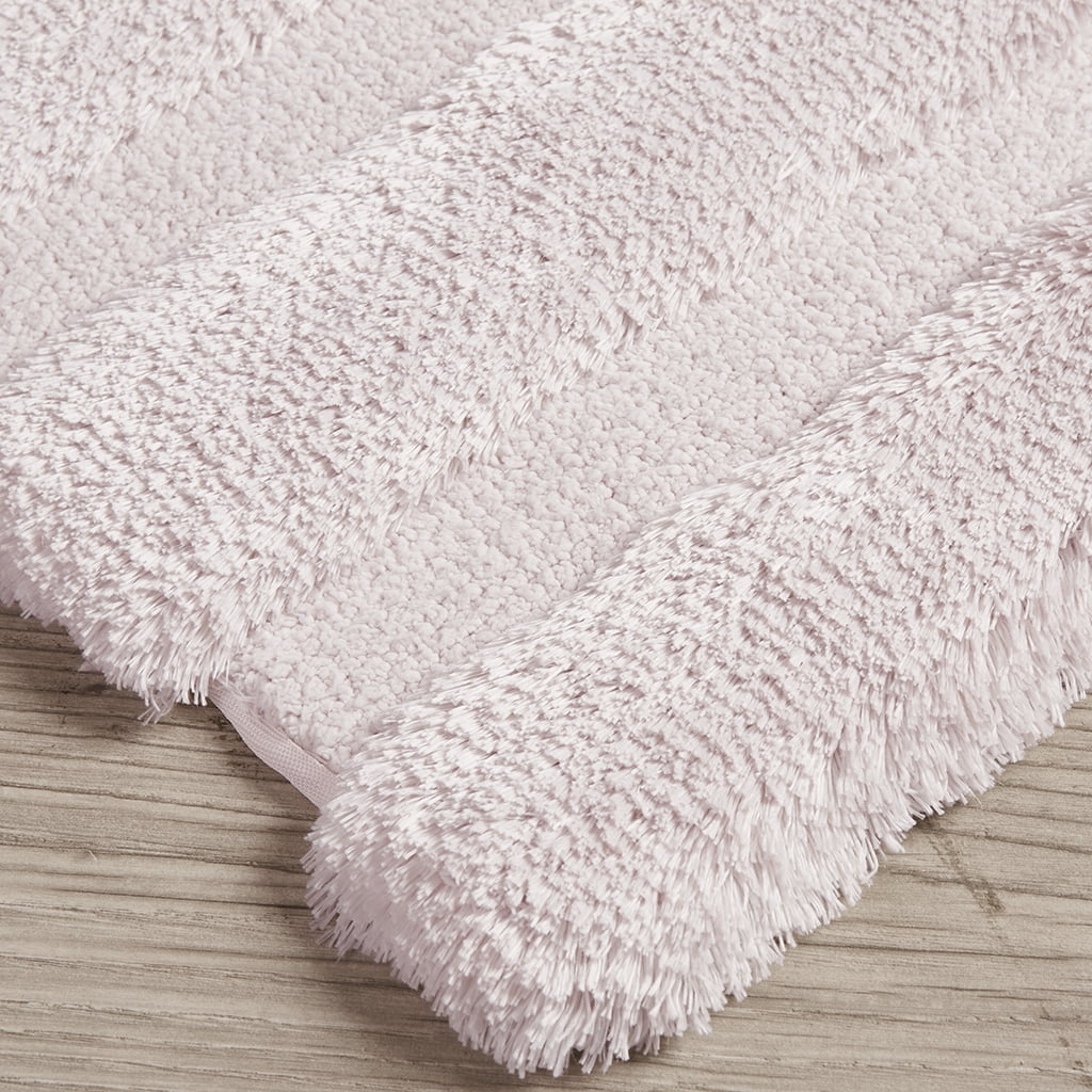 MAYEERTY Shag Bath Rug, Non Slip Bath Mat for Bathroom, 17"x24", Blush, Machine Wash