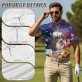 thumbnail image 5 of Aplkyhs Matching Golf Shirts for Couple American Flag Dog Quarter Zip His and Hers Golf Shirts Matching Moisture Wicking Mens Hawaiian Shirt Lapel Design Golf Accessories, 5 of 6