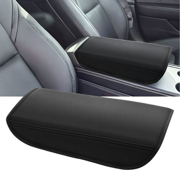 Nilight Center Console Cover Fit for 2017-2023 Tesla Model 3 2020-2023 Model Y PVC Leather Middle Console Cover Tesla Model 3/Y Car Center Console Cushion Pad Car Armrest Box Cover-Black