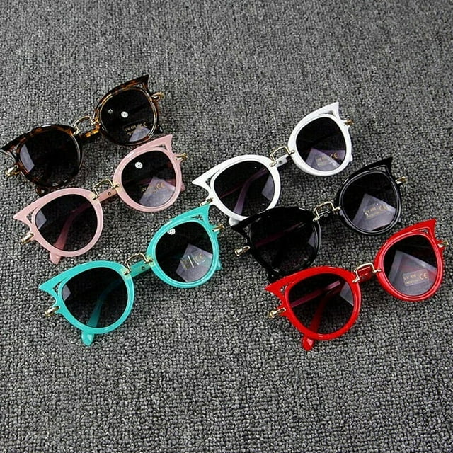Lunettes de Protection pour Garçons et Filles, Lunettes de Soleil d'Extérieur pour les Fêtes, Lunettes de Soleil en Forme de Chat, UV400