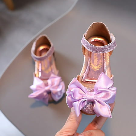 

HAXMNOU Princess Girls Sandals Bling Knot Child Shoes Kids Kids Children Girl s Shoes Purple