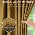 thumbnail image 3 of Lapalife Blackout Velvet Curtains, Moroccan Damask Pattern Rod Pocket Thermal Insulated Velvet Curtain Drapes for Living Room, 2 Panels, 52"x 84", Desert Gold, 3 of 9