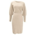 thumbnail image 7 of HJYCHN Elegant Women's Knit Casual Dress for Autumn Winter Seasons Comfortable Daily Wear Versatile Soft Fabric Fit Stylish Outfits Beige L, 7 of 7